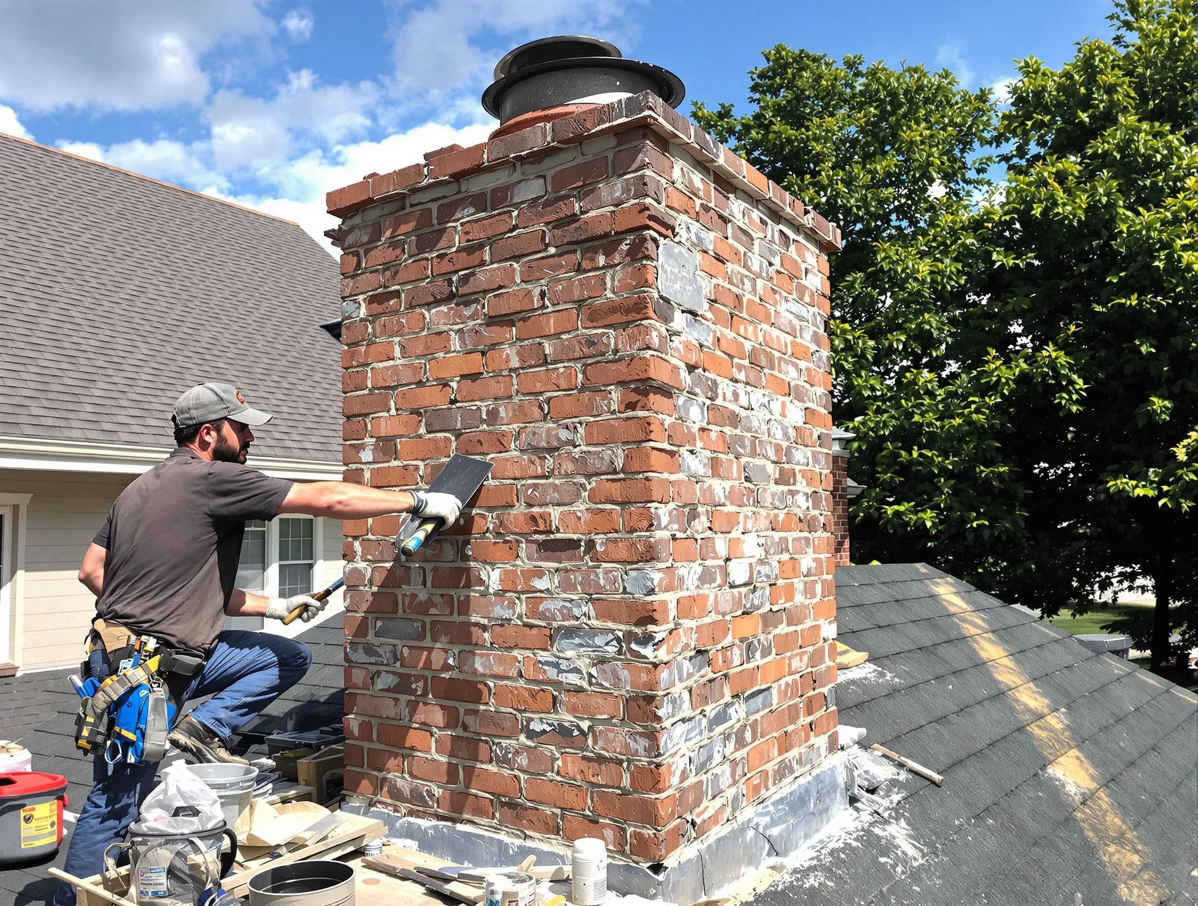 Completed chimney rebuild by Suwanee Chimney Sweep in Suwanee, GA