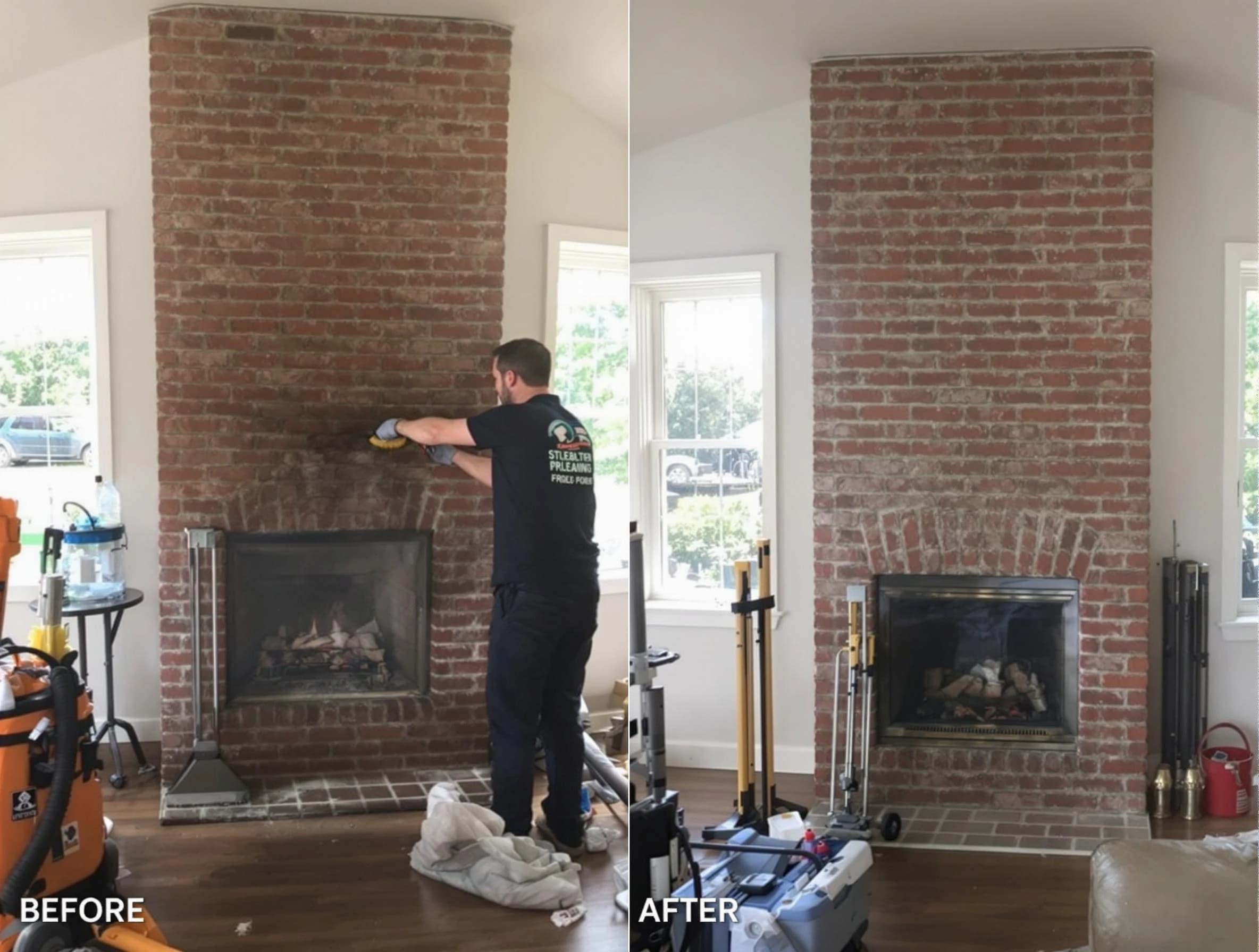 Finished chimney sweeping service by Suwanee Chimney Sweep in Suwanee, GA