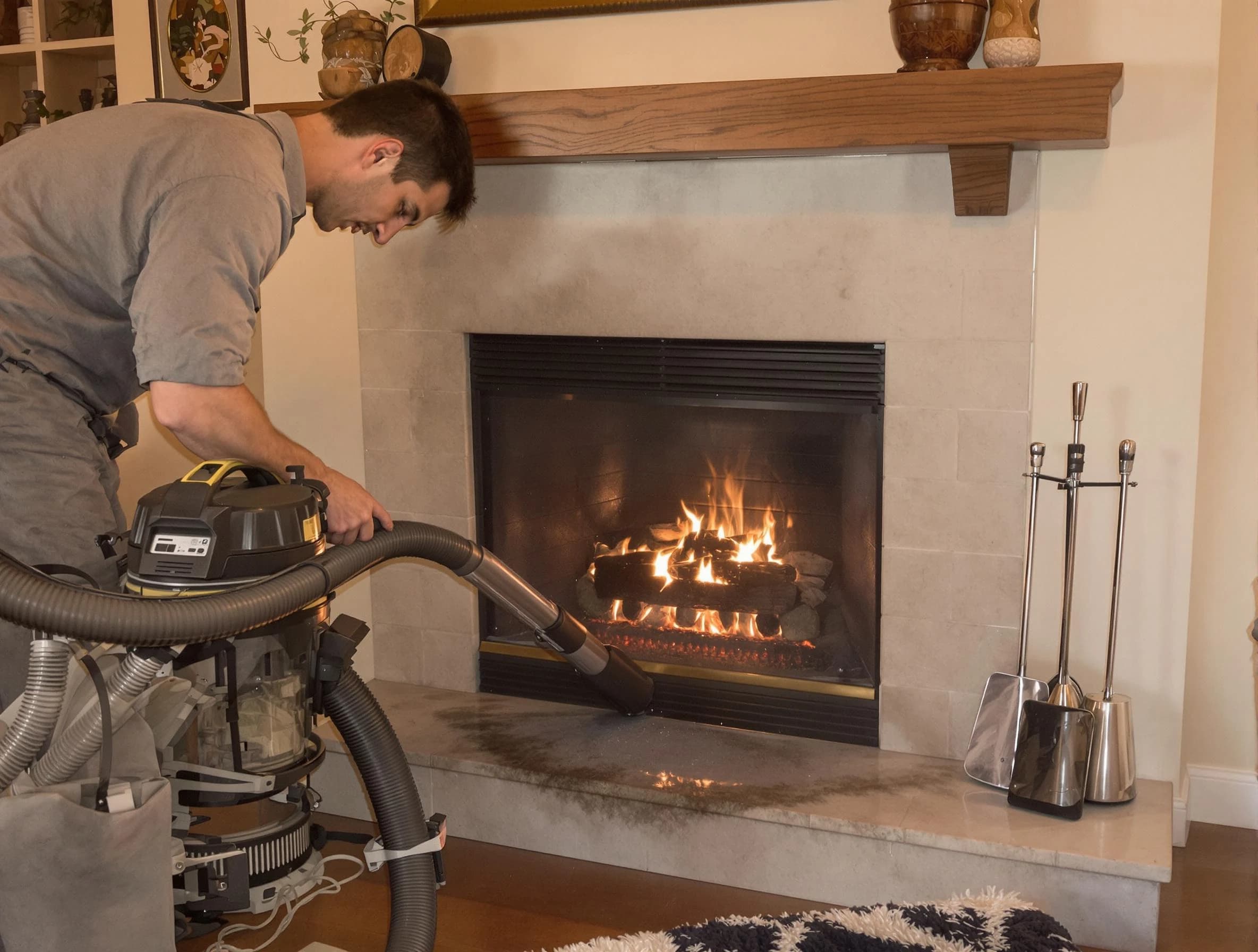 Routine fireplace upkeep by Suwanee Chimney Sweep in Suwanee, GA
