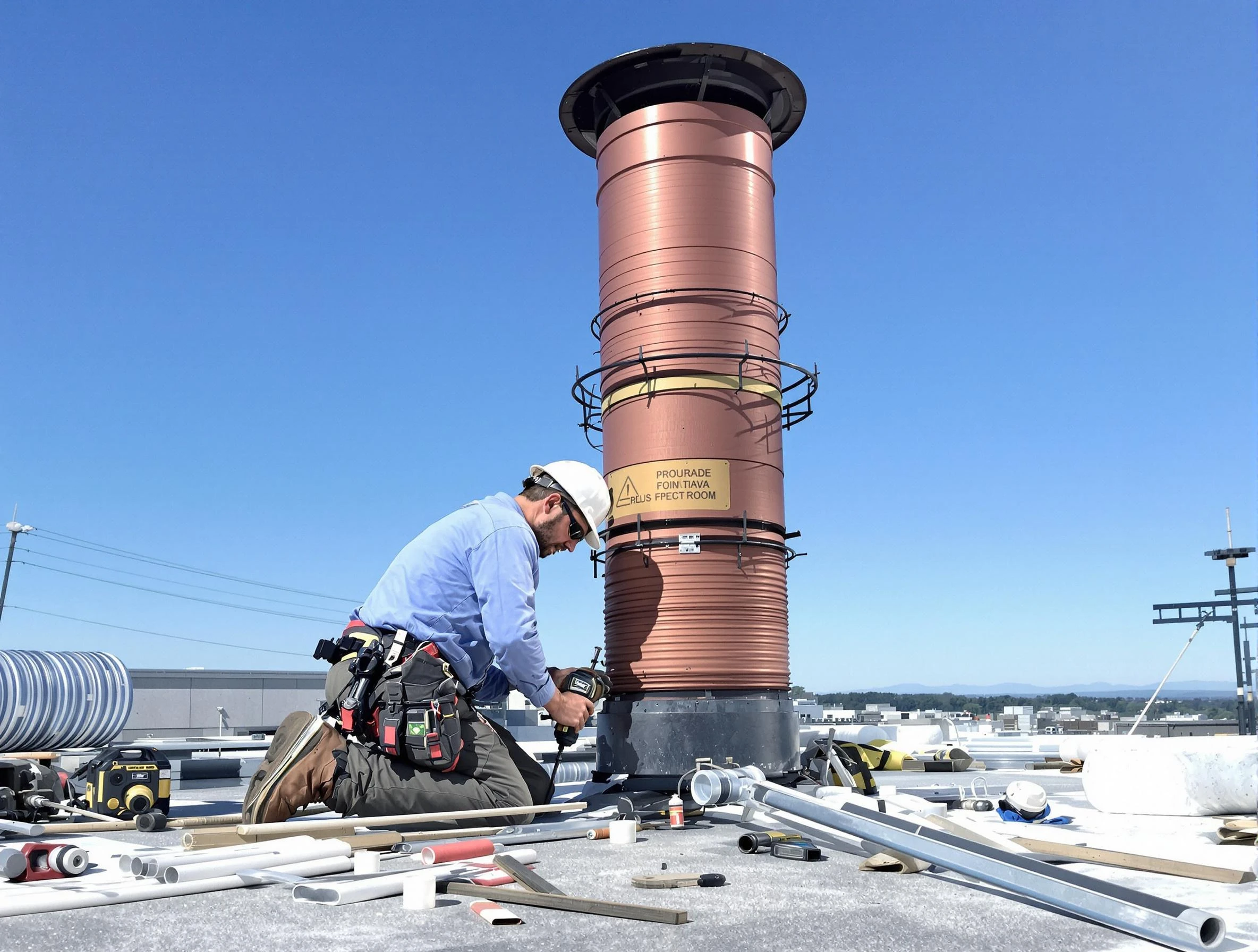 Installed chimney liner by Suwanee Chimney Sweep in Suwanee, GA
