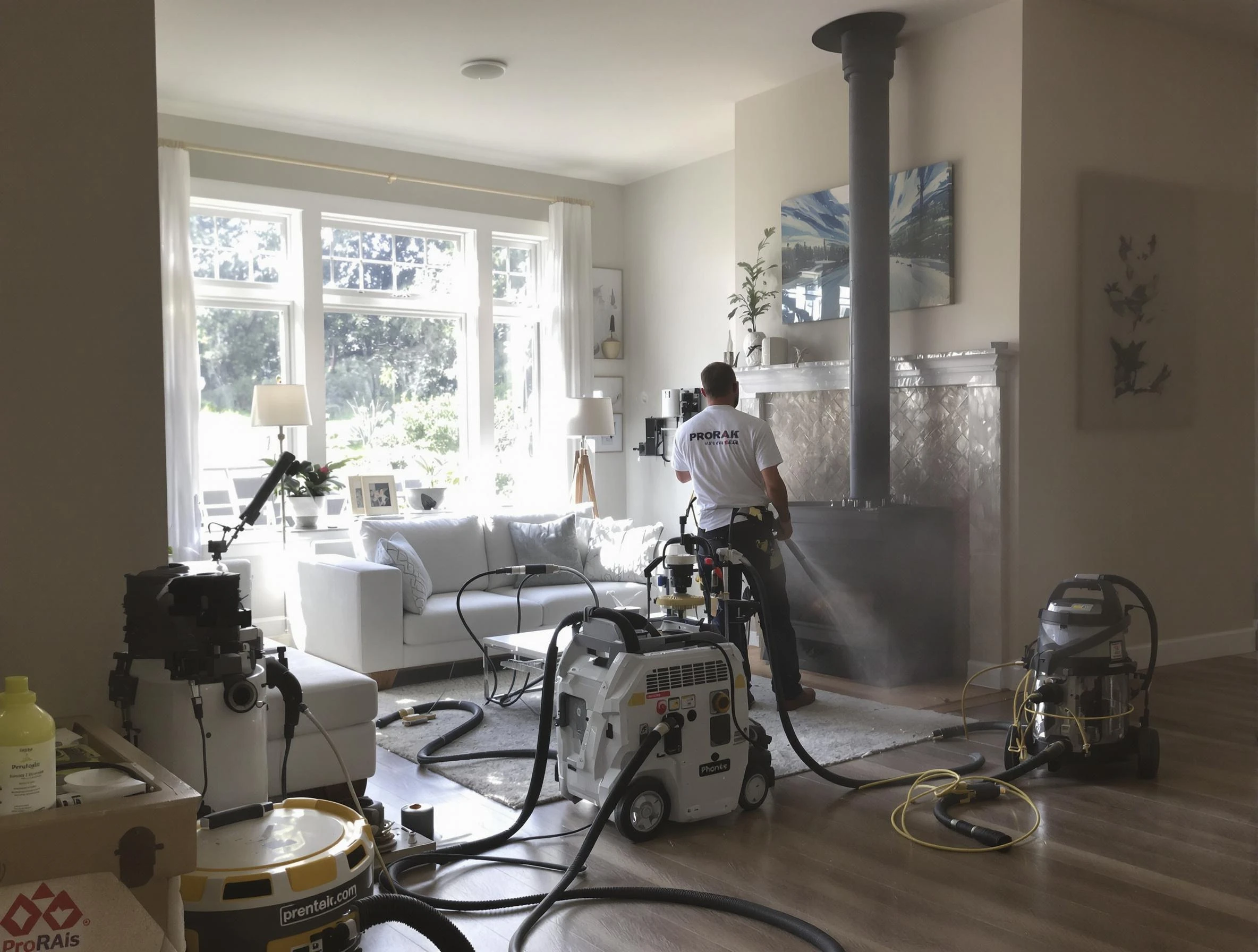 Soot removal service by Suwanee Chimney Sweep for a fireplace in Suwanee, GA